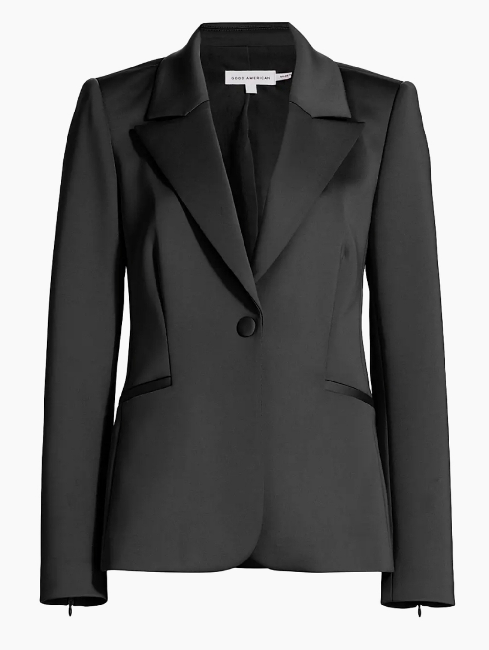 Good American Black Single-Button Tailored Blazer Size 2XL NWT